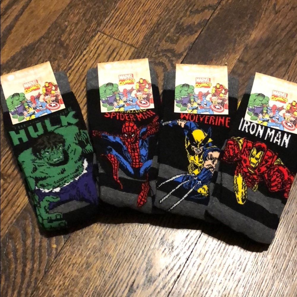 Superhero 4 pack Adult Tall Socks